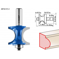 ЗУБР 41.3 x 35 мм, радиус 12.7 мм, фреза полустержневая с подшипником, Профессионал (28722-41.3) в Актобе