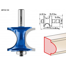 ЗУБР 54 x 51 мм, радиус 12.7 мм, фреза полустержневая с подшипником, Профессионал (28722-54) в Актобе