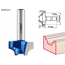 ЗУБР 25.4 x 14 мм, радиус 6.3 мм, фреза пазовая фасонная №1, Профессионал (28740-25.4) в Алматы