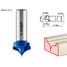 ЗУБР 19 x 13 мм, радиус 10 мм, фреза пазовая фасонная №4, Профессионал (28743-19-13) в Актобе