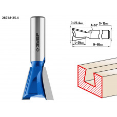ЗУБР 25.4 x 26 мм, угол 14°, фреза пазовая фасонная ″Ласточкин Хвост″, Профессионал (28748-25.4) в Алматы