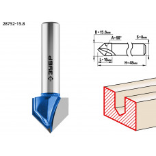 ЗУБР 15.8 x 16 мм, угол 90° мм, фреза пазовая галтельная V-образная, Профессионал (28752-15.8) в Актобе