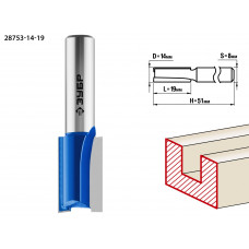 ЗУБР 14 x 19 мм, хвостовик 8 мм, фреза пазовая прямая, Профессионал (28753-14-19) в Актобе