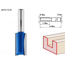 ЗУБР 16 x 30 мм, хвостовик 8 мм, фреза пазовая прямая, Профессионал (28753-16-30) в Актобе
