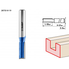 ЗУБР 8 x 19 мм, хвостовик 8 мм, фреза пазовая прямая с нижними подрезателями, Профессионал (28755-8-19) в Актобе