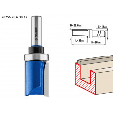 ЗУБР 28.6 x 38 мм, хвостовик 12 мм, фреза пазовая прямая с верхним подшипником, Профессионал (28756-28.6-38-12) в Актобе
