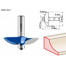ЗУБР 63.5 x 13 мм, радиус 25.4 мм, фреза фигирейная №2, Профессионал (28761-63.5) в Актобе