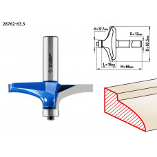 ЗУБР 63.5 x 19 мм, радиус 0 мм, фреза фигирейная №3, Профессионал (28762-63.5) в Актобе