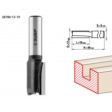 ЗУБР 12 x 19 мм, хвостовик 8 мм, фреза пазовая прямая, Профессионал (28780-12-19) в Алматы