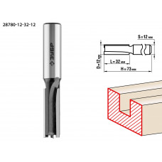 ЗУБР 12 x 32 мм, хвостовик 12 мм, фреза пазовая прямая, Профессионал (28780-12-32-12) в Алматы
