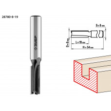 ЗУБР 8 x 19 мм, хвостовик 8 мм, фреза пазовая прямая, Профессионал (28780-8-19) в Актобе