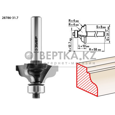 Кромочная фреза ЗУБР 28786-31.7