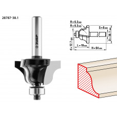 ЗУБР 38.1 x 19 мм, радиус 6.3 мм, фреза кромочная калевочная №4, Профессионал (28787-38.1) в Актобе