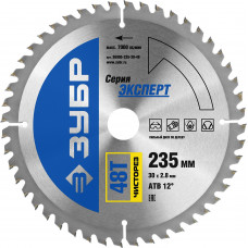 ЗУБР Чисторез, 235 x 30 мм, 48Т, пильный диск по дереву, Профессионал (36905-235-30-48) в Костанае