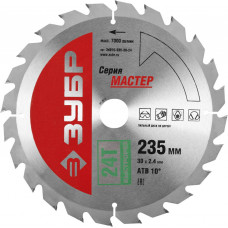 ЗУБР Быстрый рез, 235 x 30 мм, 24Т, пильный диск по дереву (36910-235-30-24) в Кокшетау