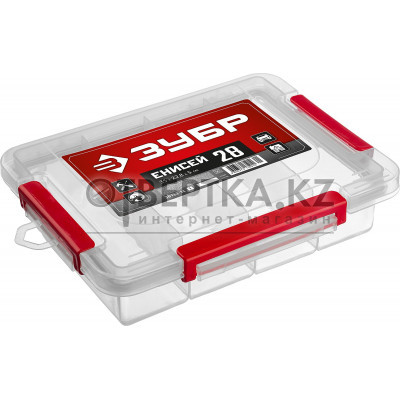 ЗУБР ЕНИСЕЙ-28, 350 х 228 х 50 мм, (14″), пластиковый органайзер с 4 ячейками(38193-14) 38193-14_z01