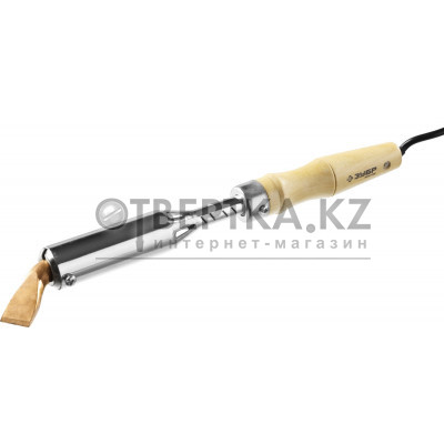 ЗУБР Ceramic PRO, 200 Вт, клин, высокомощный электропаяльник с деревянной рукояткой (55303-200)