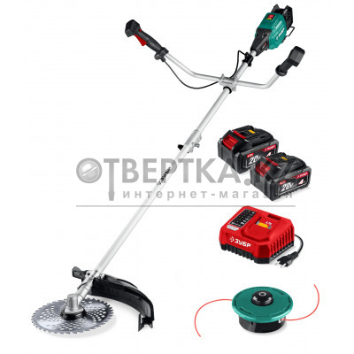 ЗУБР 40 В (2x20В), 430 мм, 2 АКБ LMS (4 Ач), триммер-коса аккумуляторный бесщеточный (ТАБ-4043-42)