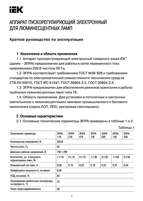 Инструкция для IEK LLV418D-EBFL-4-18