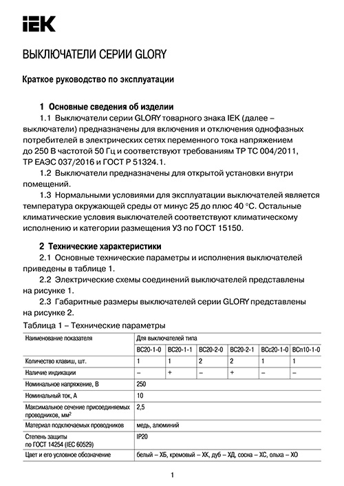 Инструкция для IEK EVH12-K01-10