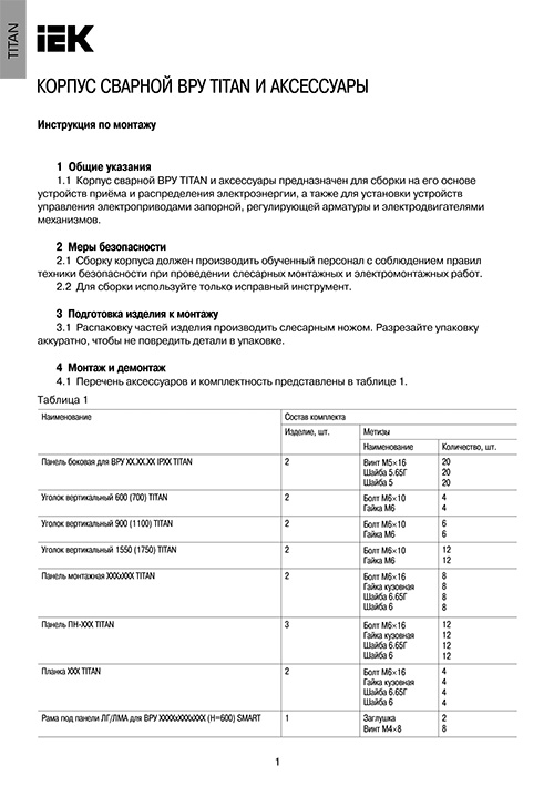 Инструкция для IEK YKV10-UV-1750