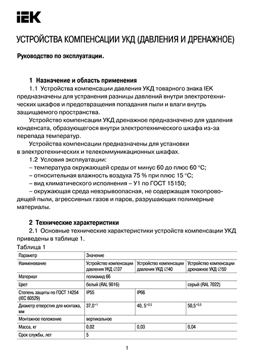 Инструкция для IEK YUK20-50-66