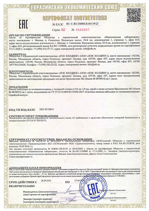 Сертификат для IEK CKK11-040-040-1-K01-024