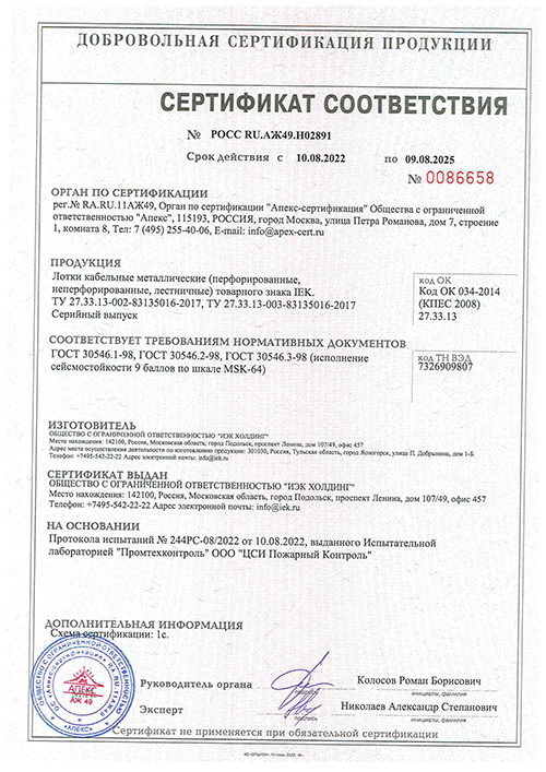 Сертификат для IEK CLN10-100-100-3