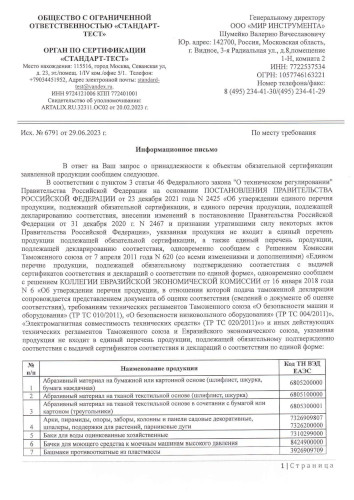 Сертификат для Matrix 31432
