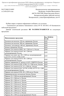 Сертификат соответствия для RUSSIA 68442